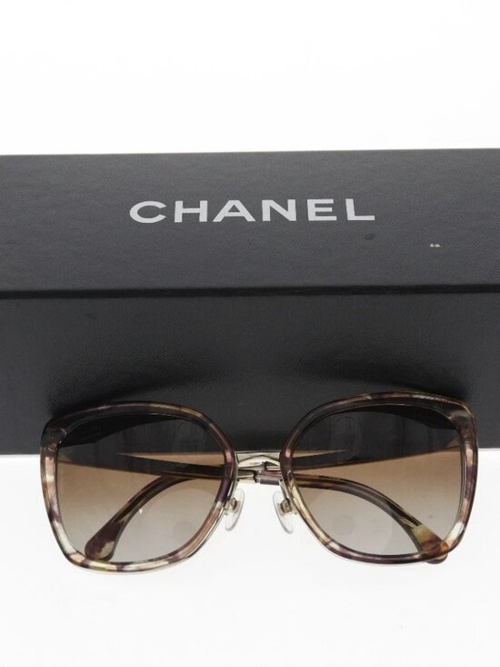 CHANEL Side logo sunglasses 4209 POLARIZED Lens Brown plastic/metallic Women main image 8